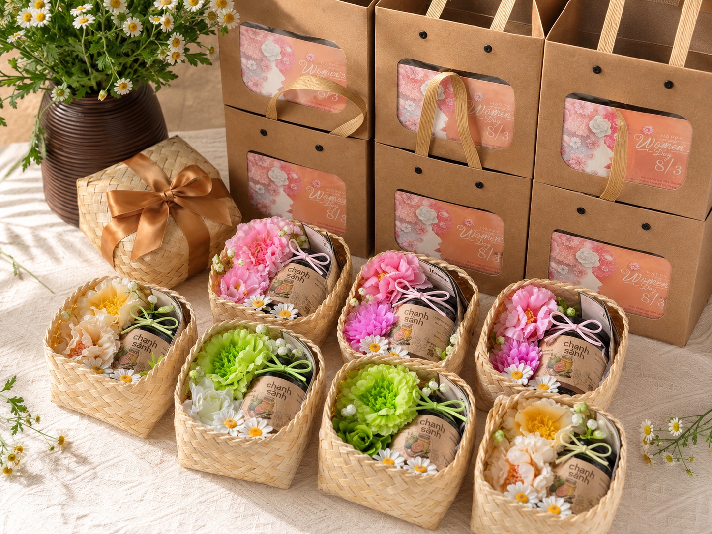 Set Giỏ Mây — Chanh Sành | Quà tặng sức khỏe có giỏ tre + thiệp Lucien